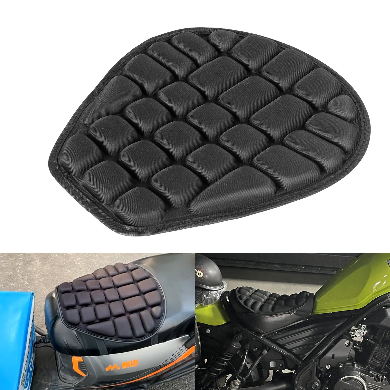 Motorcycle Seat Cushion, Waterproof, Sun-Proof, Shock-Absorbing, Heat-Dissipating, Breathable, Thickened, Soft and Elastic, Suitable for Motorcycle Riders and Electric Scooters