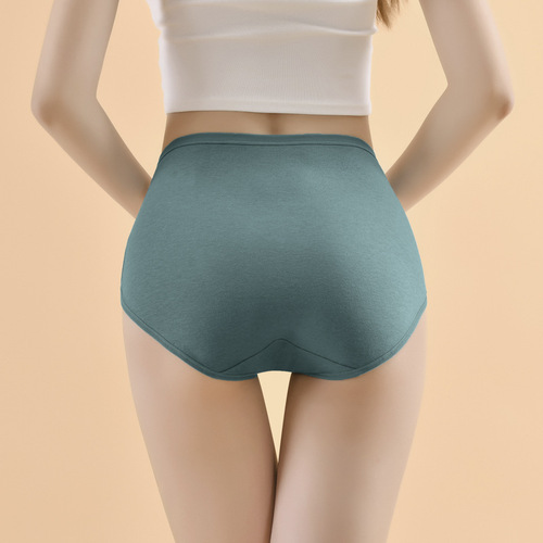Graphene solid color cotton high waist tummy control briefs for women, printed breathable plus size hip elastic underwear for women