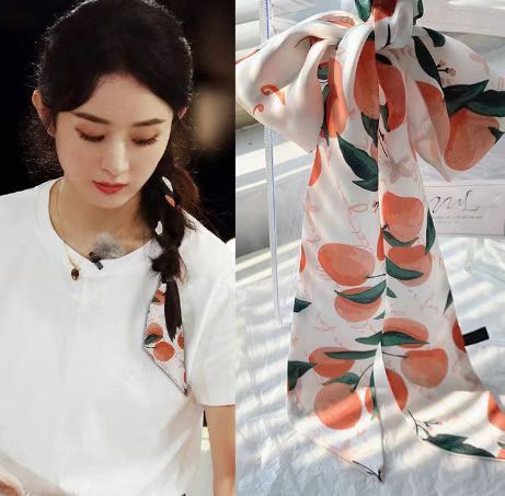 新商品の長条の小さいシルクのタオルのヘアバンドの女性の両面の優雅な紐付けのカバンのリボンのリボンのリボン|undefined