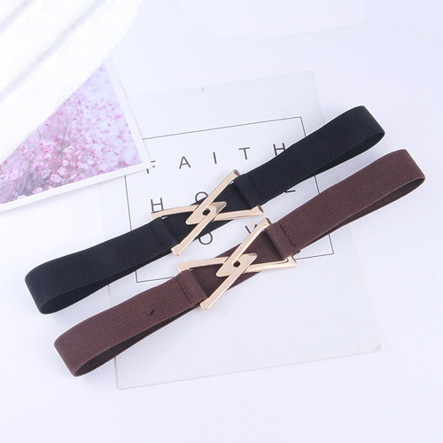Belt women's decorative wide suit dress simple and versatile waist elastic waist summer black girdle