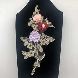 热销百搭DIY立体多色小菊花网纱金线朵花 汉服女装礼服帽子配饰