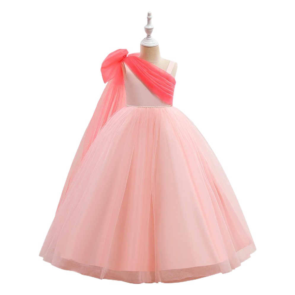2024 transfronteriza nueva ropa para niños vestido de malla vestido de princesa vestido de Niñas Ropa de rendimiento de piano Niña