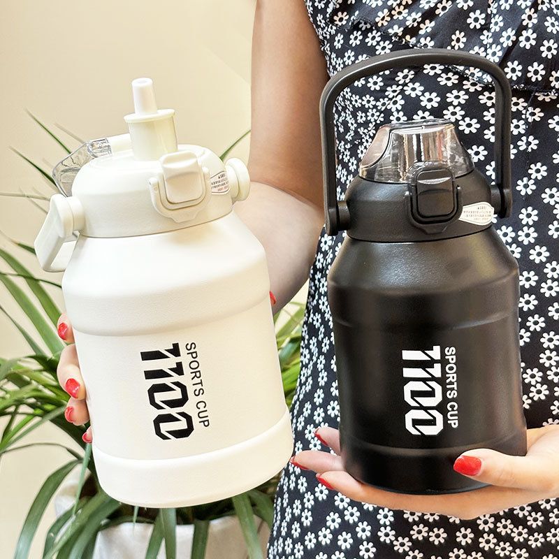 Toneladas de gran capacidad, barriles de tonelada, vasos de agua de acero inoxidable de alto valor, pajitas, termo deportivo de fitness al aire libre portátil, vasos para el vientre grandes