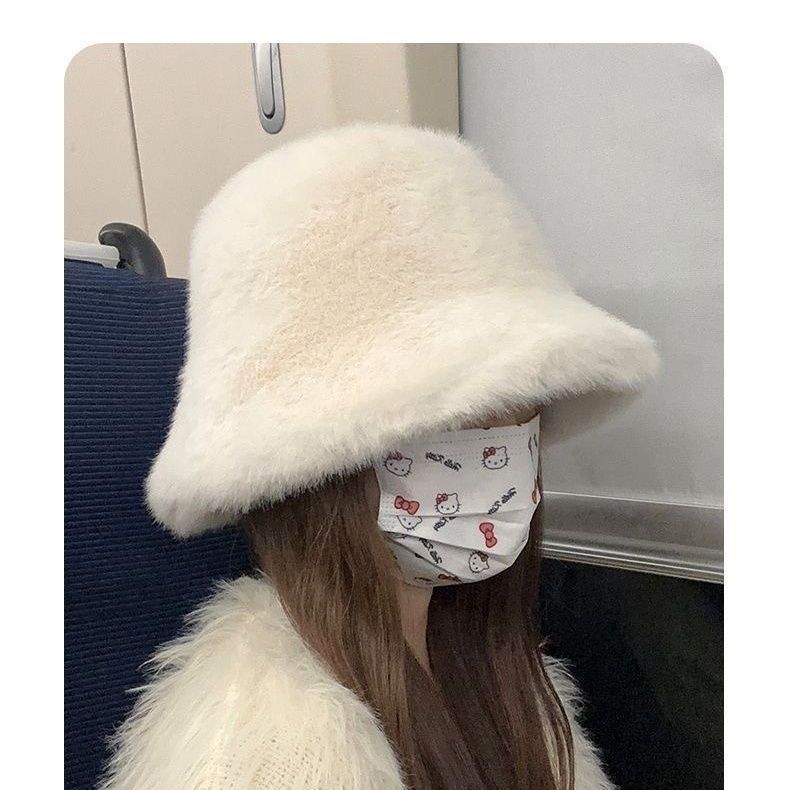大帽檐公主时尚水貂毛渔夫帽新款冬季韩版百搭显瘦保暖毛绒跨界货
