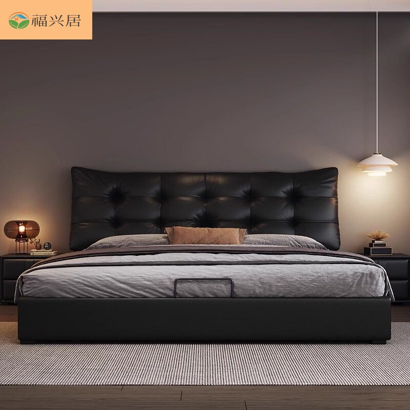 Trendy Large Black Bear Light Luxury Soft Bed Modern Simple 1.5m Storage Bed Master Bedroom 1.8m Double Lawrence Bed Trendy Large Black Bear Light Luxury Soft Bed Modern Simple 1.5m Storage Bed Master Bedroom 1.8m Double Lawrence Bed