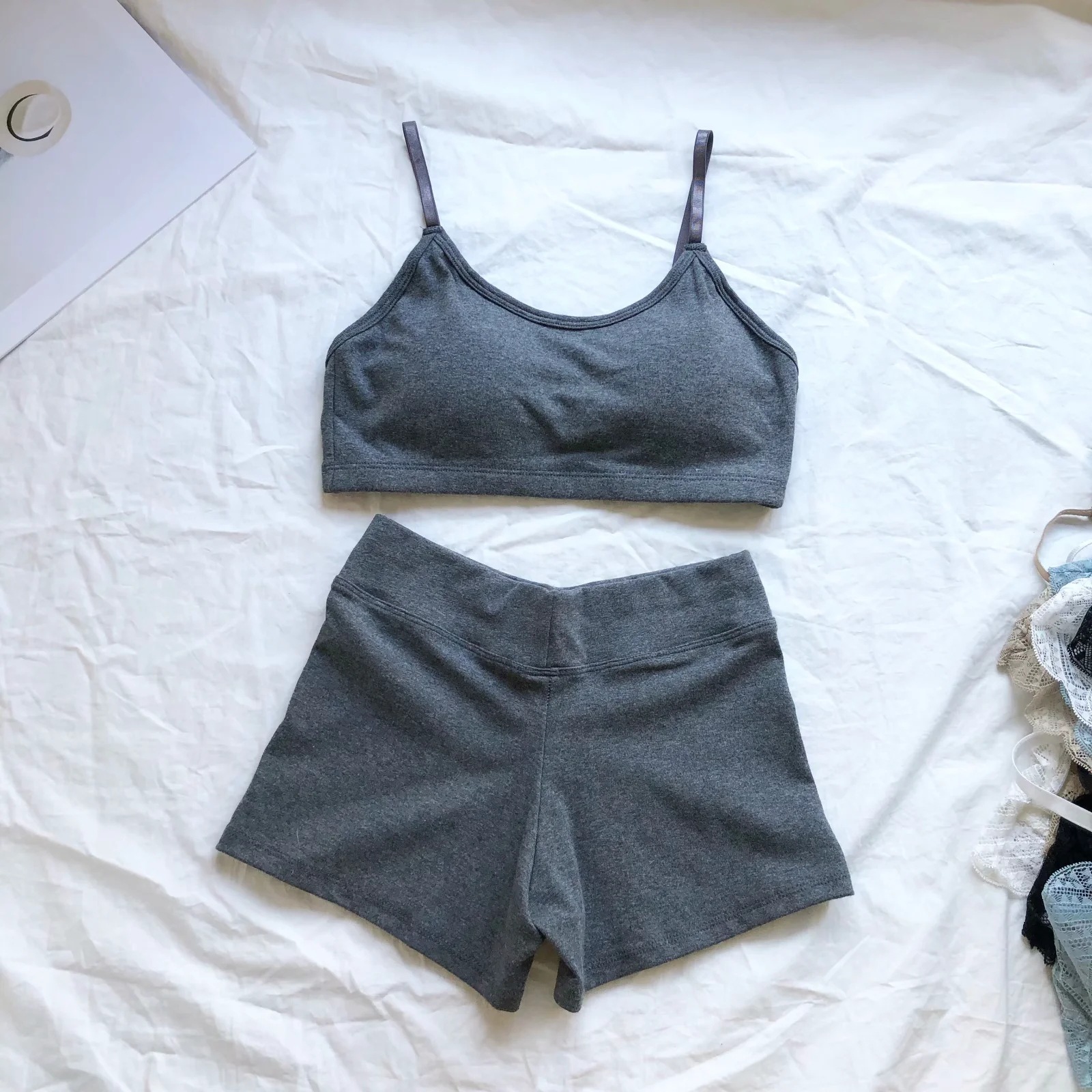 short yoga sling vest high elasticity tight sports shorts suit NSAC38432
