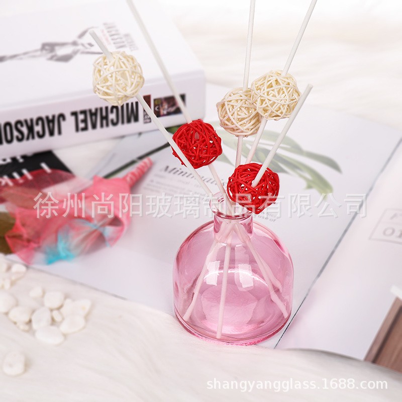 玻璃瓶无火香薰瓶精油瓶藤条干花香水分装瓶蒙古包150ml喷色设计