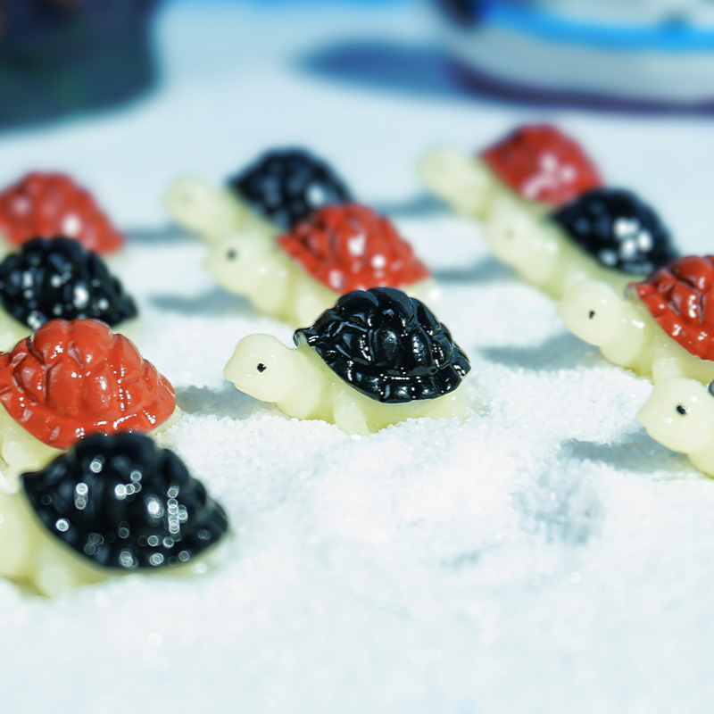 Adornos de tortuga pequeña, resina de micropaisaje de musgo, adornos pequeños, materiales de artesanía de bricolaje de tres colores, accesorios al por mayor