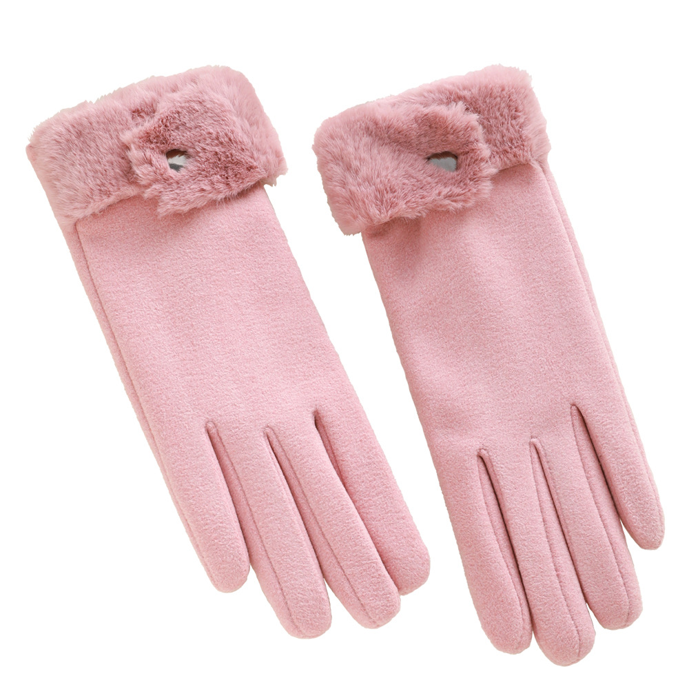 Guantes cálidos de invierno para mujeres, guantes táctiles a prueba de viento para montar al aire libre.