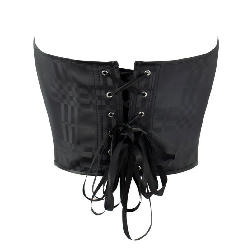 Impresión negra sin correa de hombro, soporte de pecho, cintura de cintura, chaqueta plástica de hueso de pescado, suministro transfronterizo