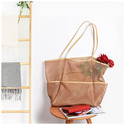 Wholesale Mesh Beach Tote Bag with Multiple Pockets Travel Swimming Waterproof Pool Clothing Storage Bag