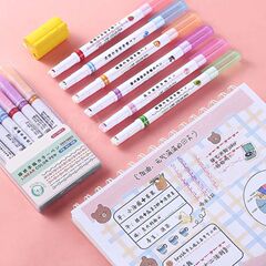 Floral Outline Pen Handmade Scrapbook Edge Pen Famous Fluorescent Handnotebook Account Pen Floral Shape Outline Pen Wave Line Pen