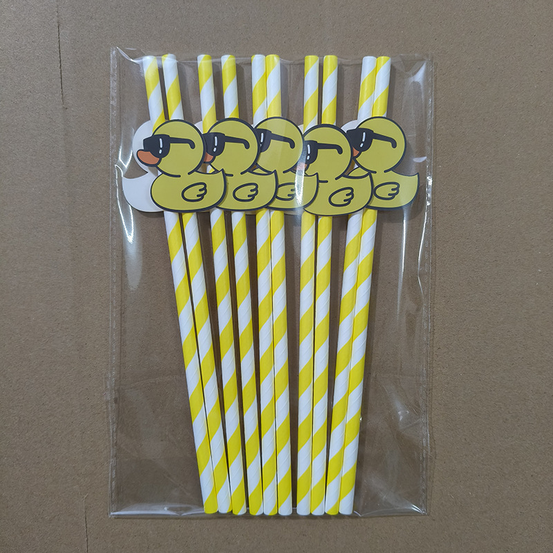 Antecedentes transfronterizos gafas patitos lindos patos frescos paja desechable postre fiesta decoración paja