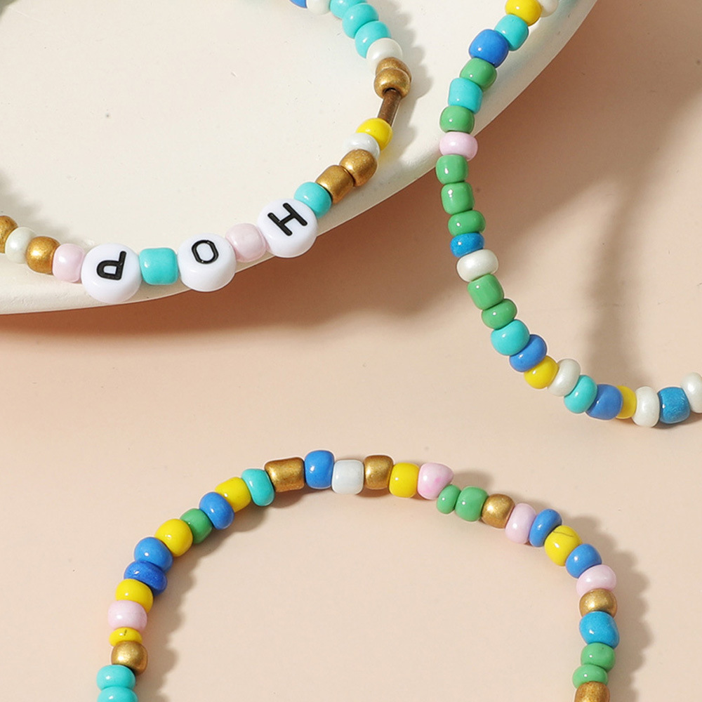 Color Rice Beads Letter Ethnic Style Bracelet Set Wholesale Jewelry Nihaojewelry display picture 3