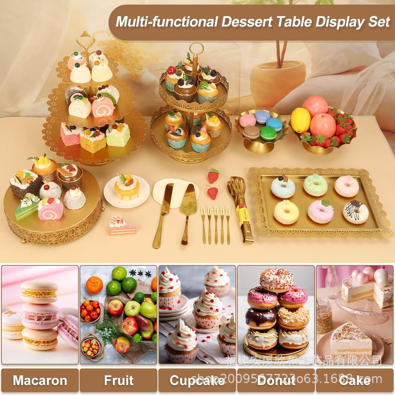 Creativo estilo europeo oro hueco estante de pastel de boda props mesa de postres decoración de postres tienda de postres refrigerio combinación de estante de pastel