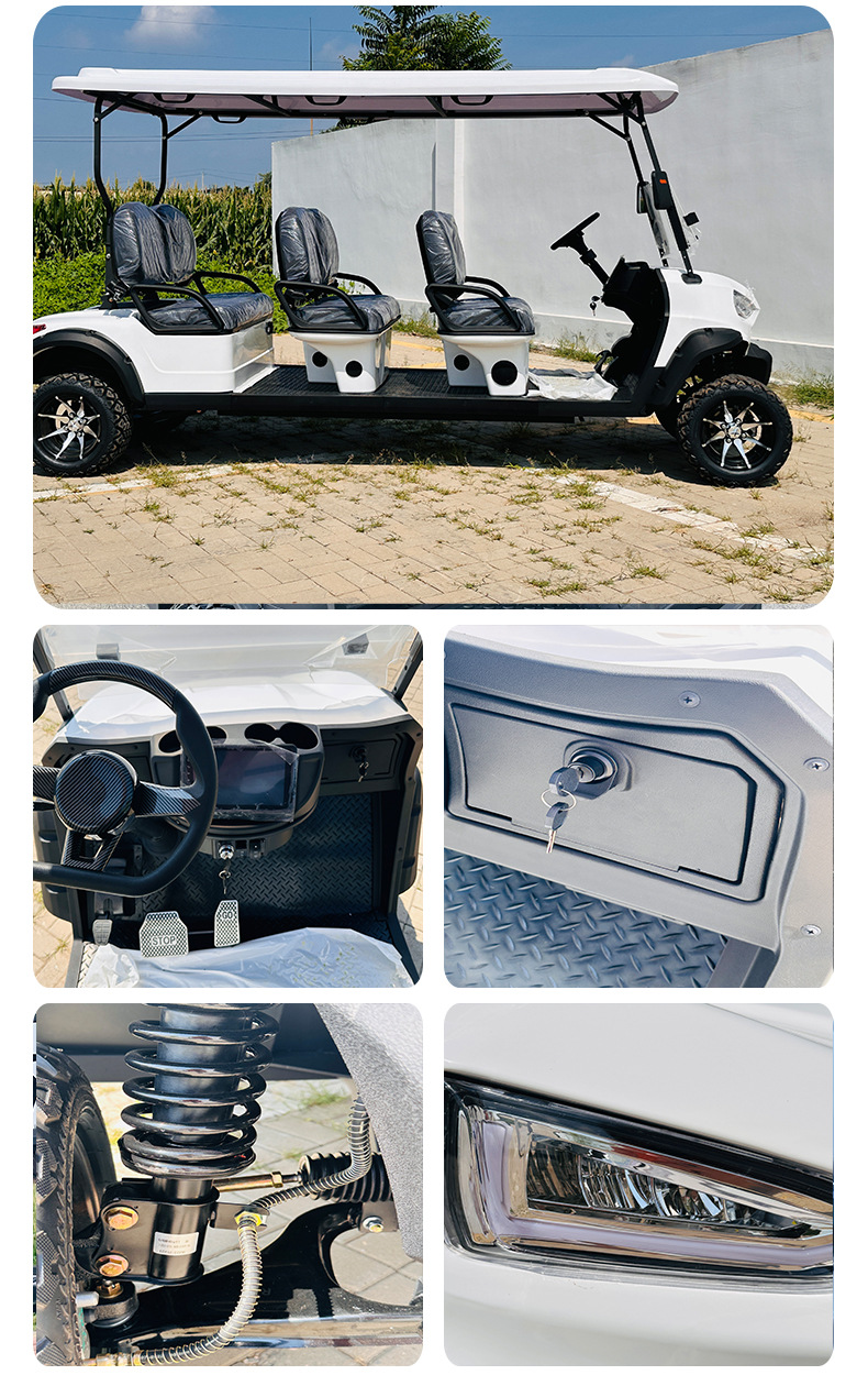 Foreign Trade Export Electric Four-Wheel Sightseeing Car Tourist Attraction Park Sightseeing Hunting Car Off-Road Golf Cart