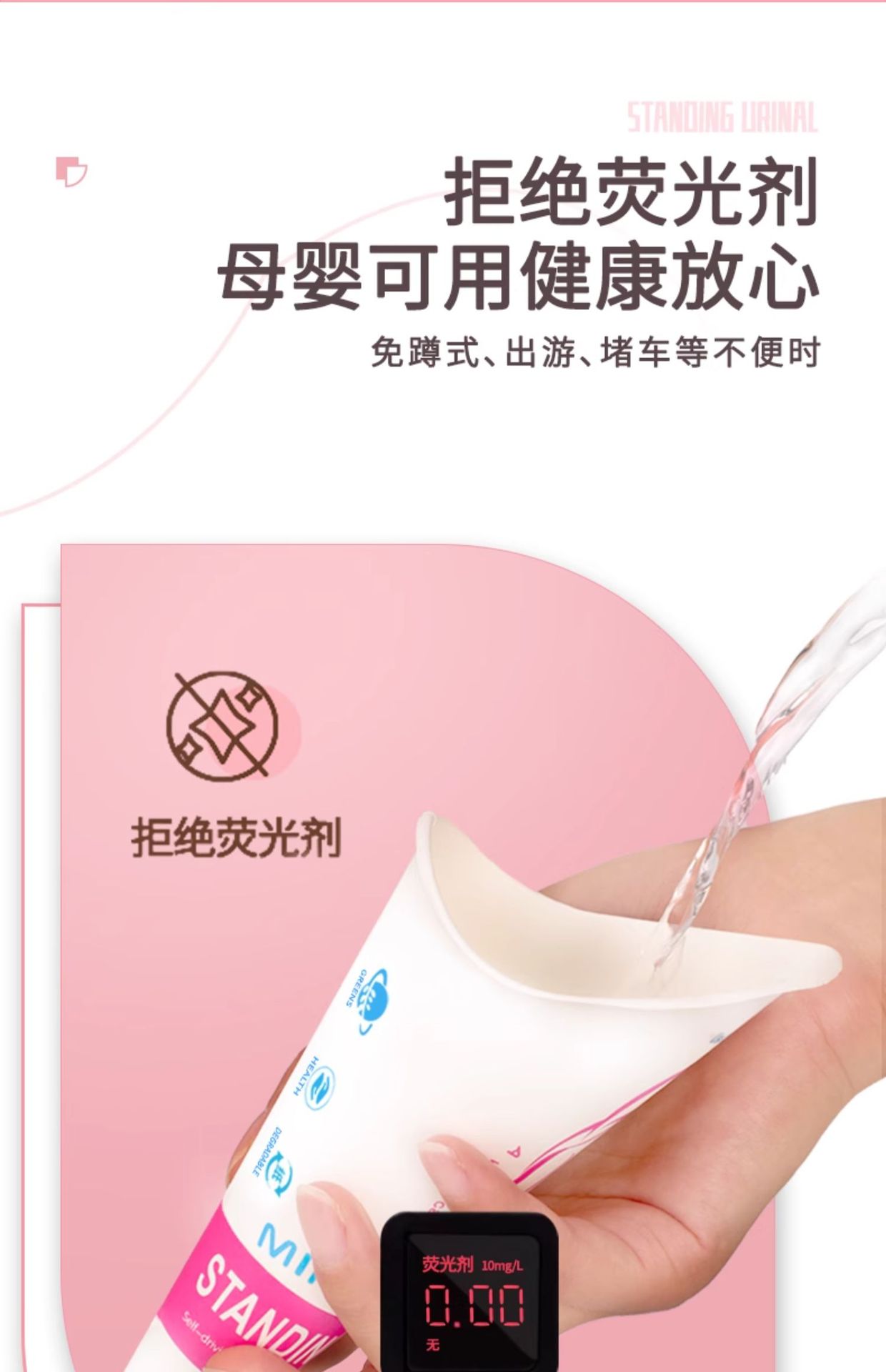 Emergency Urine Bag, Disposable Female Car Emergency Toilet, Convenient Gadget, Portable Car Urinal for Women, Standing Urinal for Women