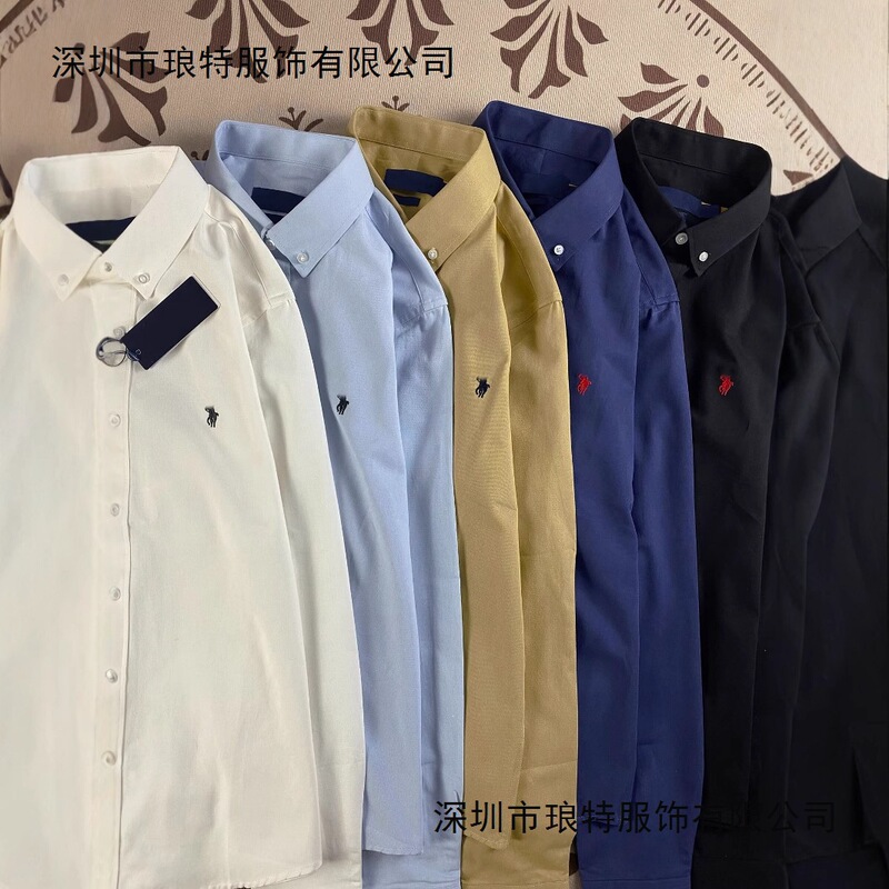 Ralph Lauren Classic Long-Sleeve American Style Shirt for Women with Embroidered Horse Logo, Couple's Polo Shirt, Pure Cotton Casual Ralph Lauren Classic Long-Sleeve American Style Shirt for Women with Embroidered Horse Logo, Couple's Polo Shirt, Pure Cotton Casual