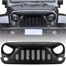 黑色愤怒汽车格栅 ABS 前格栅适用于吉普车适用于牧马人 jk
