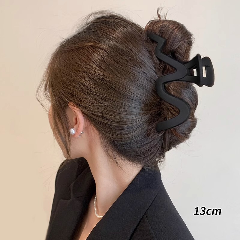 アクリルクリップ2025新高級感大サイズシンプルサメクリップ後頭部ヘアクリップ夏髪飾り|undefined