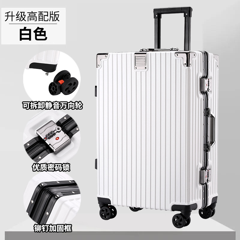 Nuevo marco de aluminio de gran capacidad caja de la carretilla rueda universal de alto aspecto maleta de viaje 24 pulgadas Contraseña de bloqueo de embarque caso