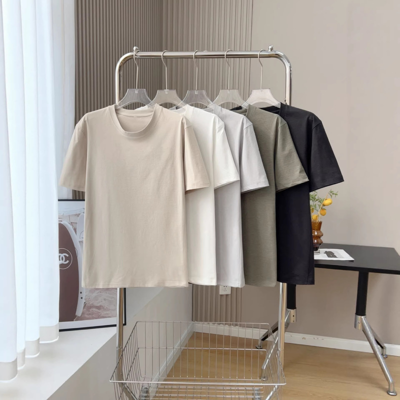 Kaijia Little Sun Summer New Men's Round Neck Short Sleeve T-Shirt Breathable Loose Casual Solid Color Basic Top Kaijia Little Sun Summer New Men's Round Neck Short Sleeve T-Shirt Breathable Loose Casual Solid Color Basic Top