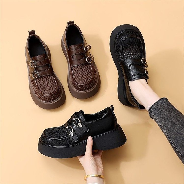 2026 verano nuevo adelgazamiento universal zapatos de malla hueca zapatos de malla transpirables zapatos de cuero