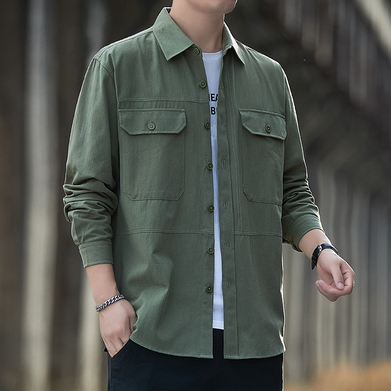 Encuentre camisas personalizadas de fábrica para hombres, primavera y verano, retro americano, negocios, ocio, algodón, sentido de alta gama, estilo de Hong Kong