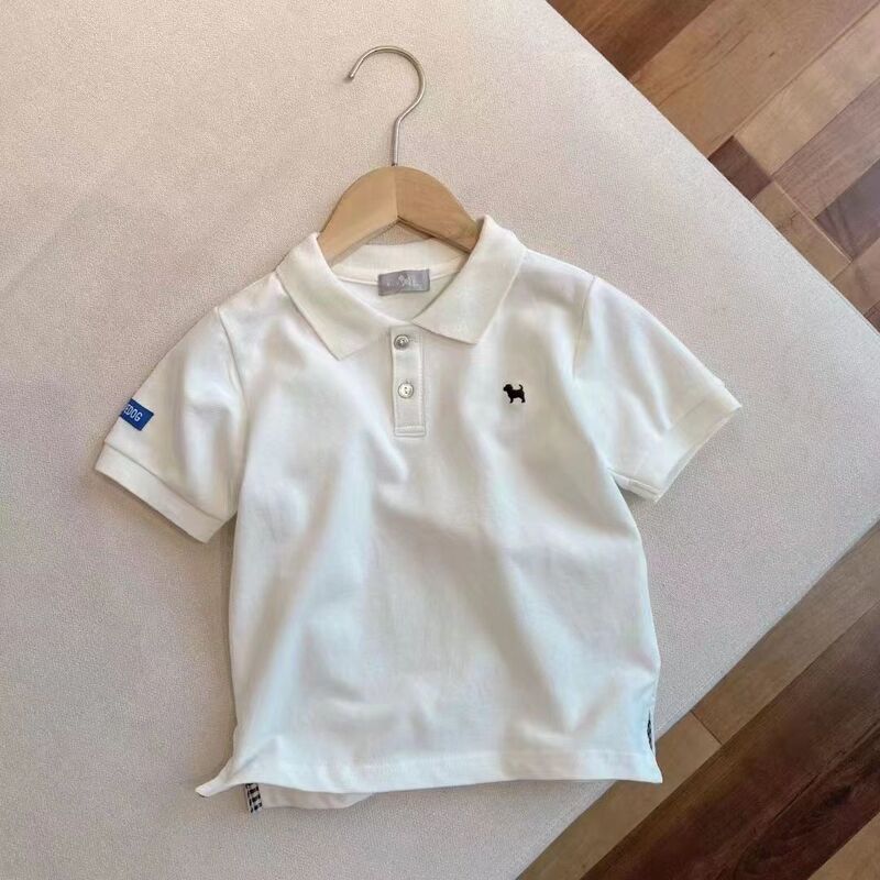 Children's New Summer Shirts and Shorts Suits Korean Style Pure Cotton Short-Sleeved Shirts for Boys and Girls Loose Lapel Shirts