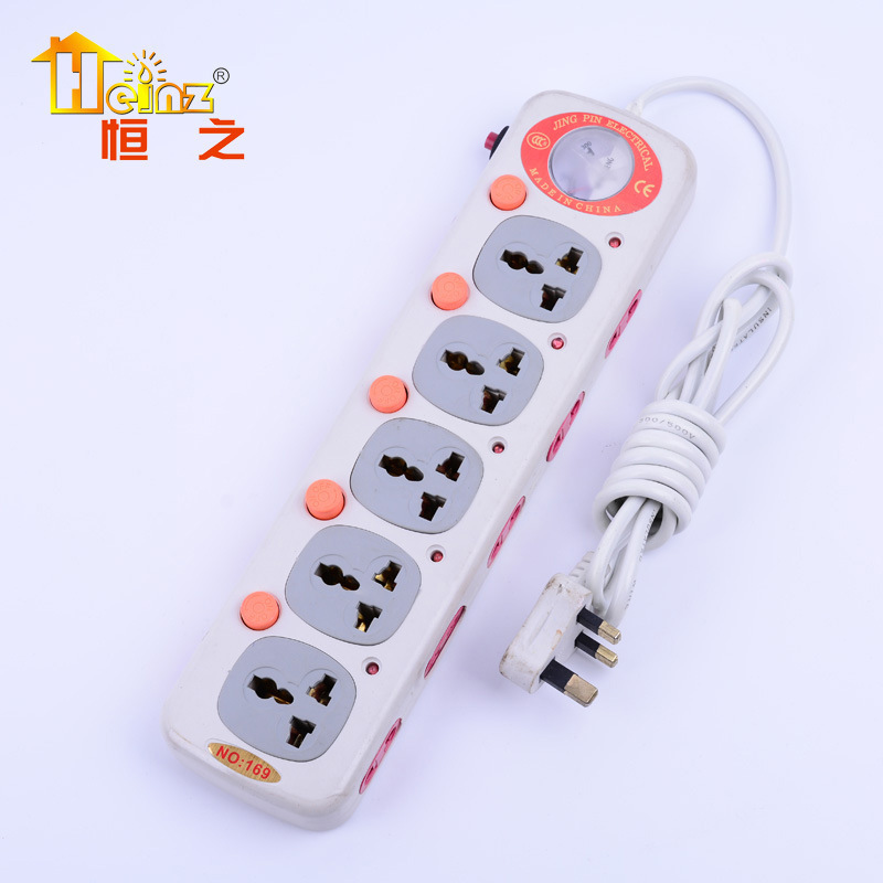 外贸单非洲 坦桑尼亚 尼日利亚169带表带保险过载插排 安全接线板