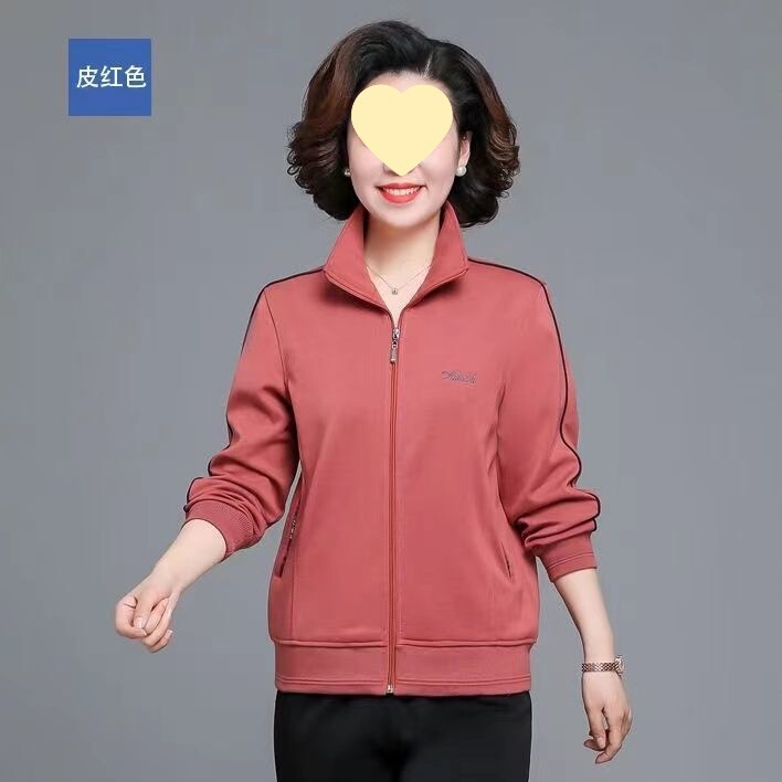 春秋开衫外套妈妈运动套装中年广场舞中老年女装运动服两件套休闲|undefined