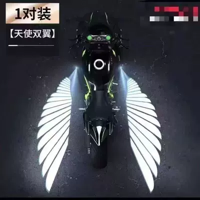 Motorcycle Angel Wings Special Electric Lamp eyebrow - white-pair