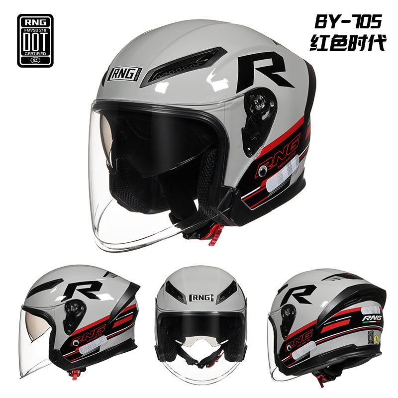 RNG marca 3 / 4 casco de motocicleta casco de bicicleta auriculares Bluetooth casco de motocicleta masculino casco de mujer