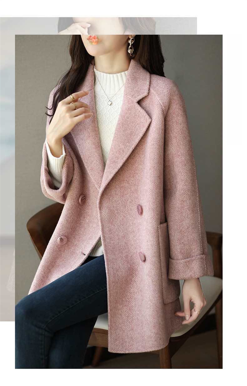 Mid-length woolen coat for women 2022 autumn and winter New loose slimming versatile Western style woolen coat trendy thick_voghion.com