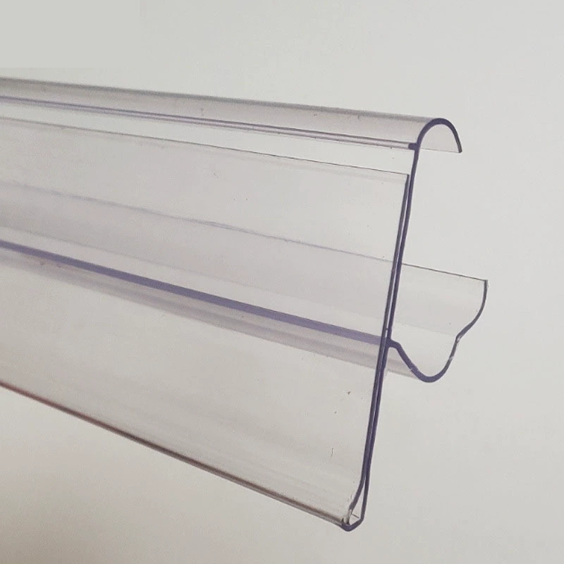 Source factory customized pharmacy warehouse brand strip supermarket shelf transparent outer card label PVC plastic price strip