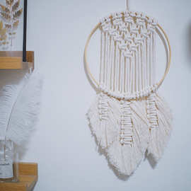 跨境 Macrame挂毯套装 DIY羽毛挂毯材料包捕梦网材料包英文说明书