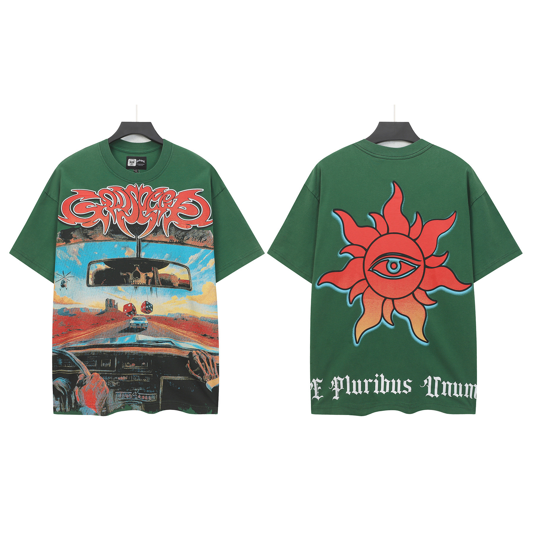 Cross-border Wholesale High-quality Gods Short-sleeve Heavy Wash FOG High Street Fashion Brand Skull Print Pure Cotton_viptrois.com