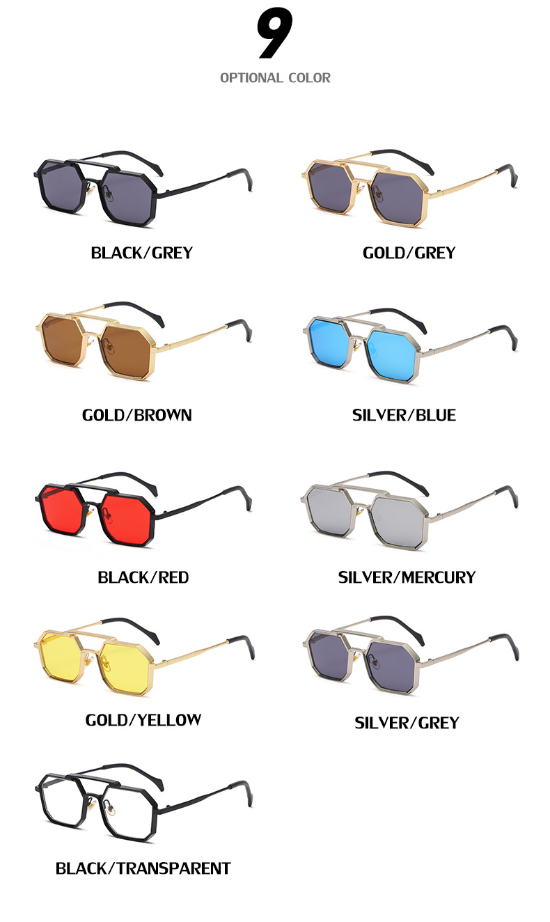 Title 7, Steampunk veelhoekige zonnebril met klein frame