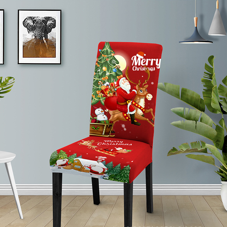 2024 transfronterizos nuevas cubiertas de sillas de Navidad Europa y América cubierta de sillas de comedor de decoración de Navidad cubierta de sillas de alta elasticidad