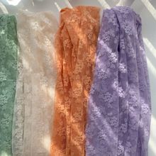 涤纶蕾丝无弹提花网布 立体小碎花面料多色 童装汉服桌布现货直供