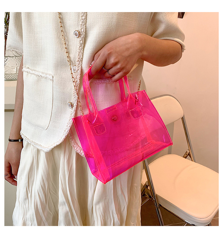 Small Handbag Spring New Fashion Transparent Jelly Pack Casual Shoulder Pvc Bag display picture 4