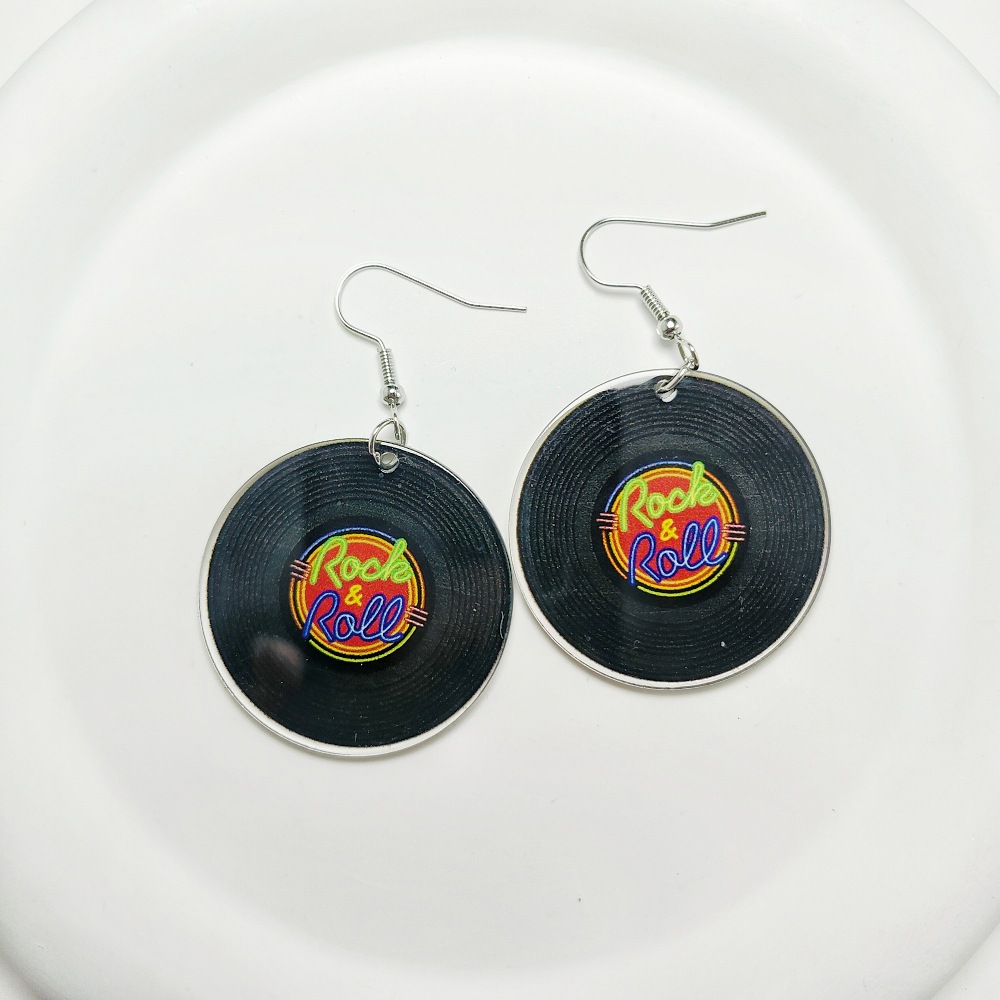 14g Weight Iron Ear Needle Material Drop Earrings Classification 1 Pair Quantity Holiday, Daily Occasion Acrylic Material Printing, Color Block, Rubik'S Cube Pattern Women's Gender Stoving Varnish Design Novelty Style 1 Pair Novelty Printing Color Block Rubik'S Cube Stoving Varnish Arylic Drop Earrings 3