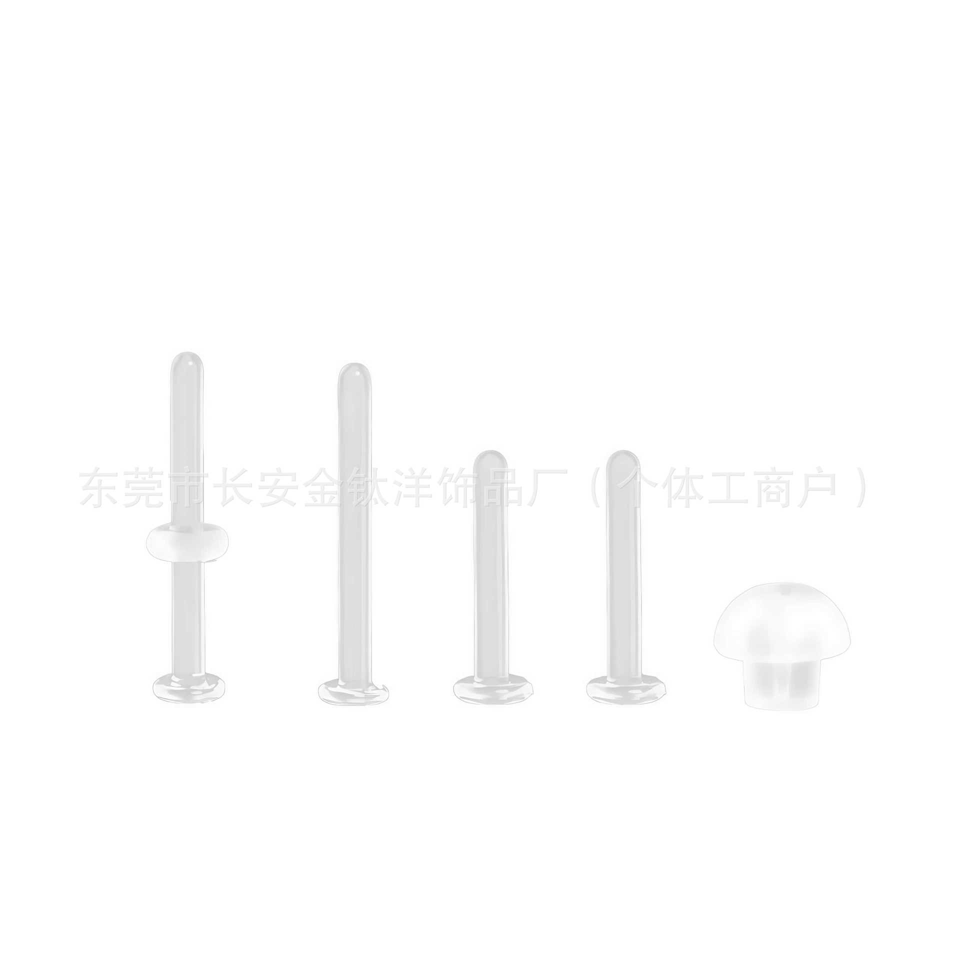 Lead-Free Glass Earrings for Ear Piercing, Invisible Ear Rods, Transparent Ear Caps, Nose Studs, Lip Studs, Ear Bone Studs, Body Piercing Jewelry detail image 8