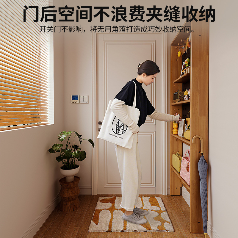 Holeboard de madera sólida estante ultra delgado estante trasero sofá gabinete delgado puerta trasera sin agujeros estante de almacenamiento de piso