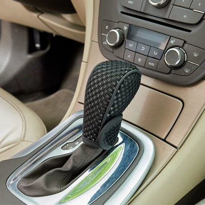 Cross-Border Popular Car Accessories: Universal Car Gear Shift Cover, Protective Velcro Gear Shift Lever Cover (Sürətlər qutusu və əl tormozu başlıqları) - automatic-transmission-black