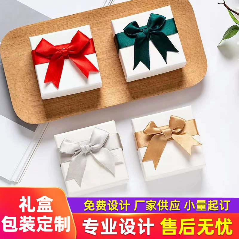 Шкатулка для украшений, подарочная коробка с бантом, декоративная подарочная коробка, рождественская подарочная коробка, шкатулка для хранения украшений, подарочная шкатулка для украшений