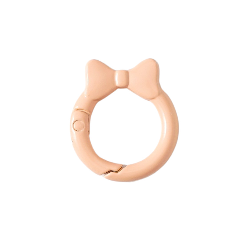 蝶結びカラースプリングバックル蝶ネクタイリング明るいスプリングリングキーホルダーDIY部品合金接続リング