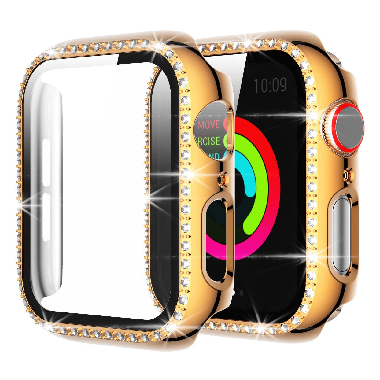 Применимо Apple Watch 10 чехол для apple watch с бриллиантами защитный чехол iWatch9/8 стеклянная пленка