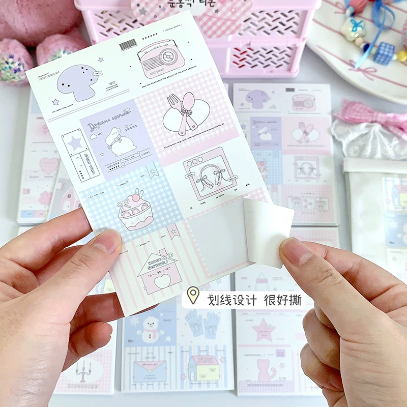 Mini Sealing Stickers, 3×4 cm Korean Cute Square Labels, Assorted Designs (8 pcs per sheet)