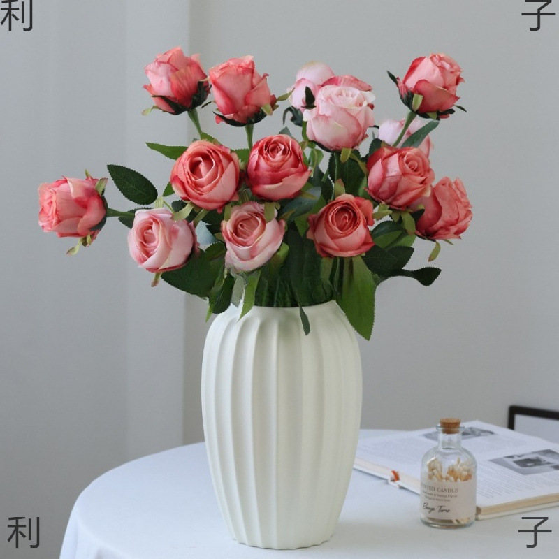 Single Branch Decorative Flower Ornaments Bulgarian Classy Ornaments Artificial Flowers Fake Flowers Roses Living Room Table Flower Arrangements Single Branch Decorative Flower Ornaments Bulgarian Classy Ornaments Artificial Flowers Fake Flowers Roses Living Room Table Flower Arrangements